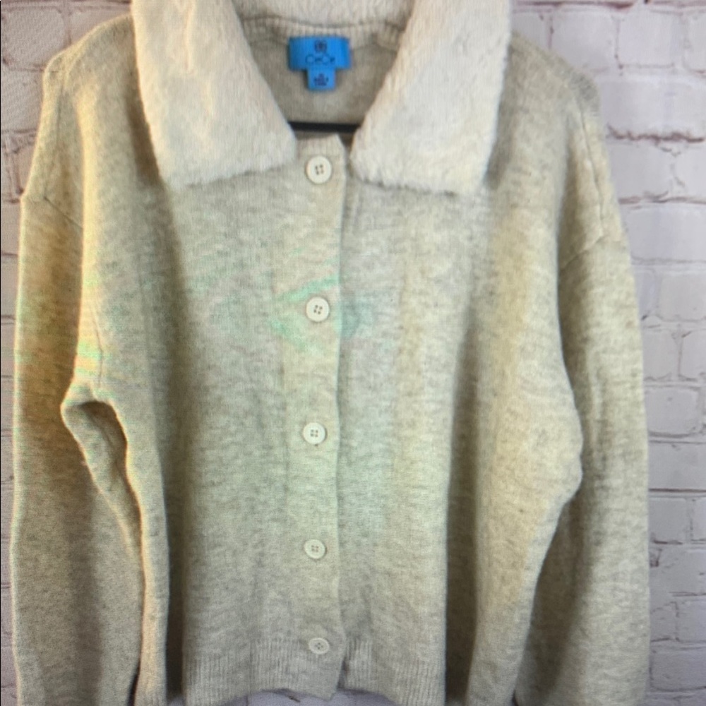 Christian Lacroix Cream Button-Up Cardigan